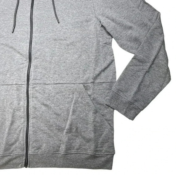 Alfani Mendoza Oxford Heather Grey Full Zip Hooded Mens Sweatshirt Size Large - Picture 6 of 12